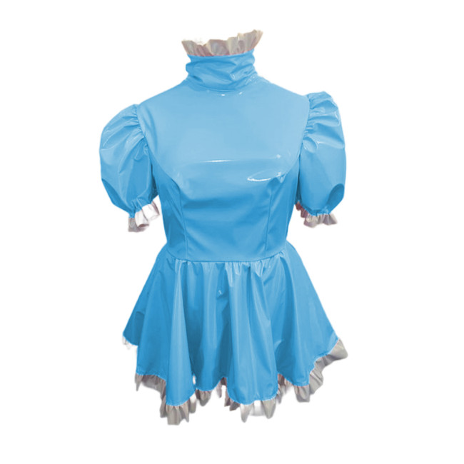 Sweet Lolita Short Sleeve Puff Laciness Maid Dress Girl Women Uniform Princess Dresses Kawaii Cosplay Costume Sexy Mini Dress