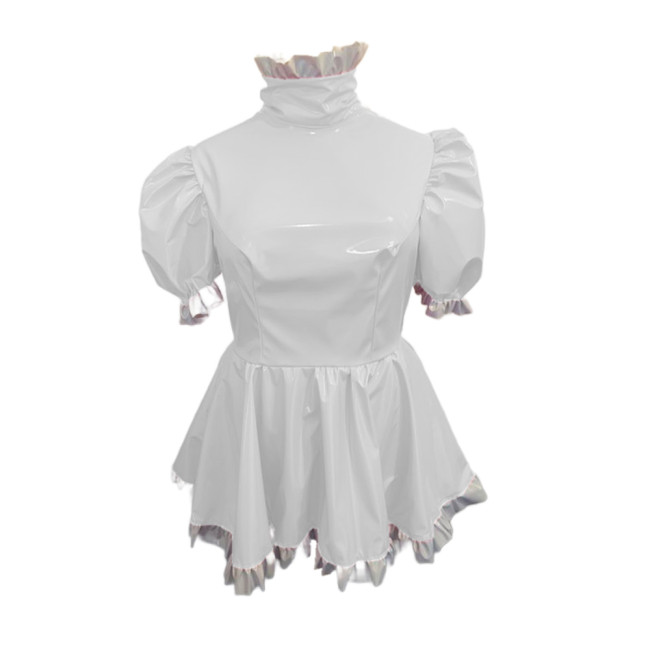 Sweet Lolita Short Sleeve Puff Laciness Maid Dress Girl Women Uniform Princess Dresses Kawaii Cosplay Costume Sexy Mini Dress