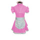 Summer Sexy Lolita Maid Costumes Short Puff Sleeve PVC MiniDress Apron Ruffles Fancy Cosplay Dress Streetwear Exotic Party Prom