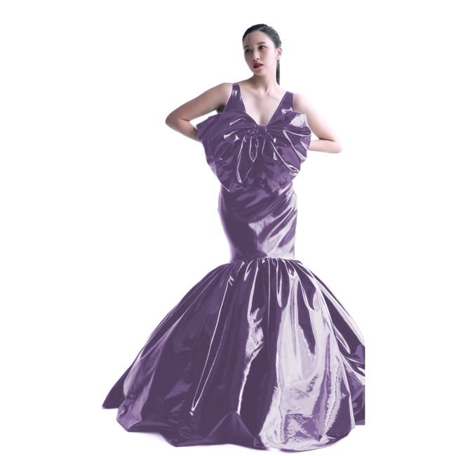Sexy Women Bodycon Maxi Dress Sleeveless Tank Scoop Neck Big Bowknot Mermaid Dress Formal Party Evening Banquet Prom Elegant 7XL