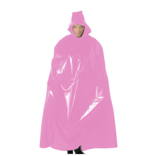 Ponchos Windbreaker Cloak Sexy Wetlook Long Cape With Hood Women Faux Latex PVC Leather Robe Coat Cosplay Party Costumes Clu