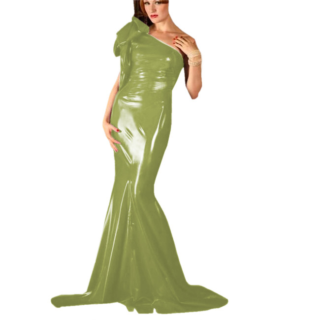 Elegant Bodycon Maxi Dress Oblique Shoulder Dress Bodycon Sheath Sleeveless Mermaid Downswing Dress Formal Evening Banquet Prom
