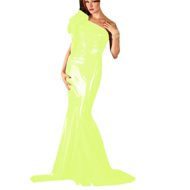 Elegant Bodycon Maxi Dress Oblique Shoulder Dress Bodycon Sheath Sleeveless Mermaid Downswing Dress Formal Evening Banquet Prom