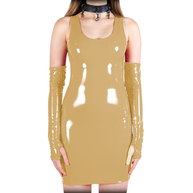 Sexy Women Tank Dress With Golves Sheath Bodycon Mini Dress Party Clubwear Summer Bandage Dress Vintage Sheath Sexi Night Hot