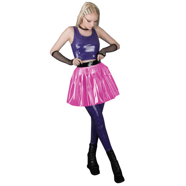 Fetish Plastic Skirts Clear Transparent PVC A Line Pleated Skirt See Through High Waist Club Skirt Hot Spicy Party Sexy Costumes