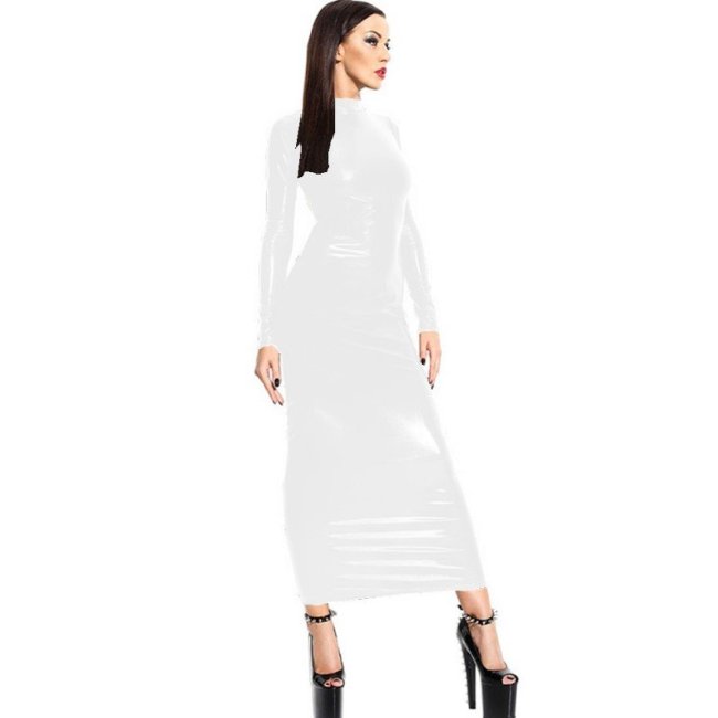 Women O Neck Metallic Long Dress Bodycon Shiny Maxi Dress Plus Size  Women Night Party Clubwear Long Sleeve Club Dress