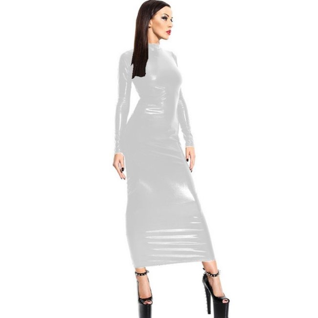 Women O Neck Metallic Long Dress Bodycon Shiny Maxi Dress Plus Size  Women Night Party Clubwear Long Sleeve Club Dress