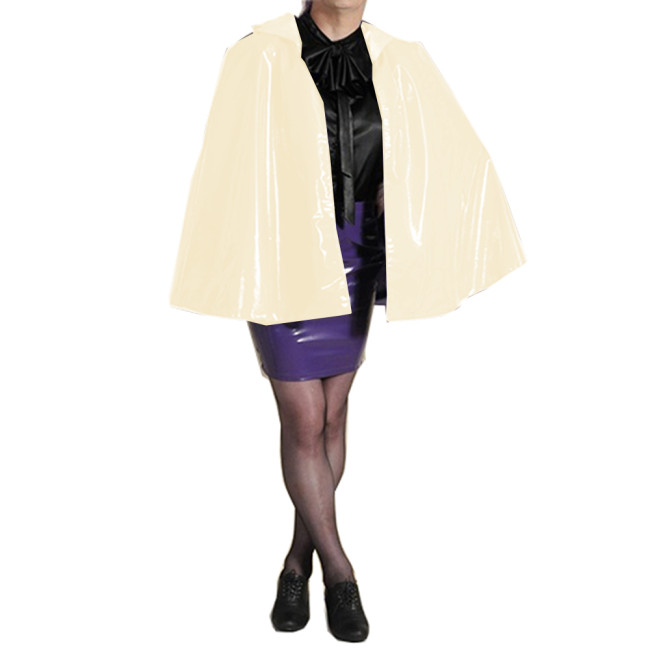 Gloosy PVC Cospaly Capes Hooded Ponchos Faux Leather Batwing Sleeve Cloak Stage Costume Night Party Club Coat Sexy Women 7XL