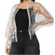 PVC Leather See-through Jacket With Packet Sexy Transparency Lapel Neck Front Zip Perspective Short Coat Party Club Costumes 7XL