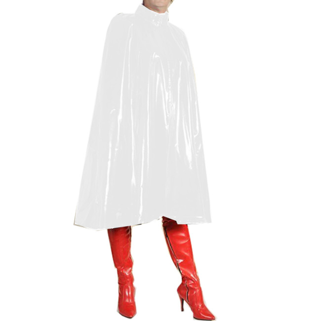 Nightclub Stage Performance Loose PVC Conjoined Stand Neck Cloak Bar Singer Capes Sex Lingerie Cloak Adult Dress Party Costume