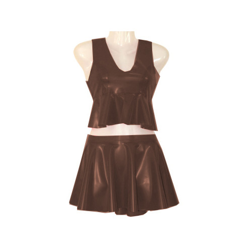 Sexy Tank Top and Pleated Mini Skirt Suit Outfit PVC Leather Skirts Swimming Beach Vestidos Sexy Club Womens Two Peice Sets 7XL