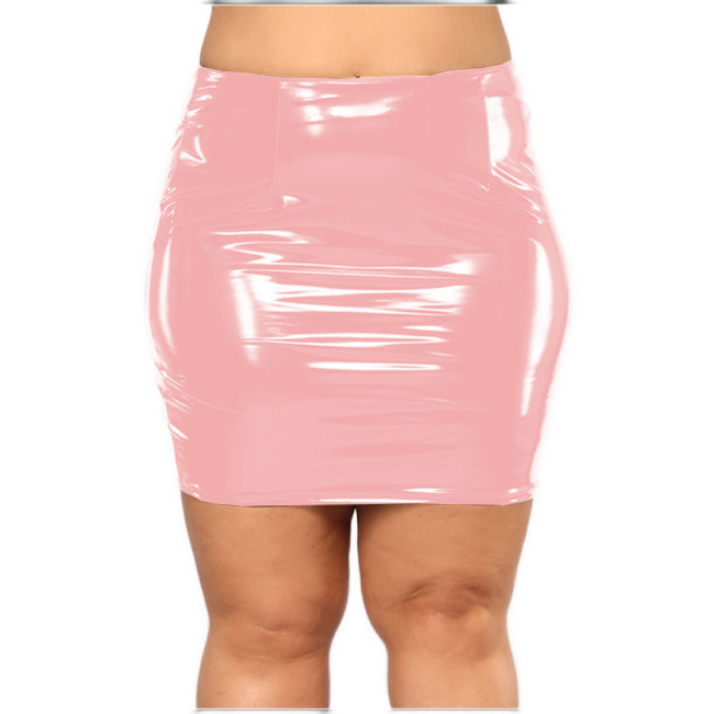 women shiny pvc patent leather pencil skirt big size latex look high waist Skinny skirt gothic skirt clubwear Custom S-7XL