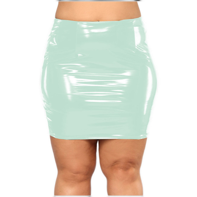 women shiny pvc patent leather pencil skirt big size latex look high waist Skinny skirt gothic skirt clubwear Custom S-7XL