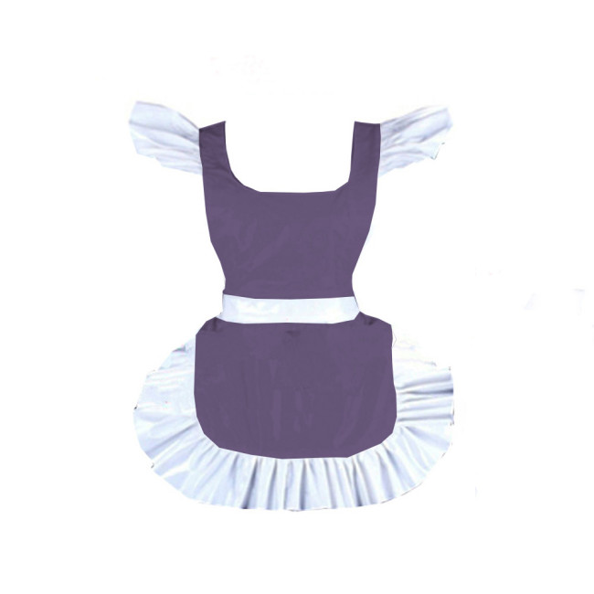 New shiny vinyl french maid apron pvc hot Parties Maid Dress Up Retro Apron Japanese Elegant Ruffled Cosplay Sexy Costume 7XL