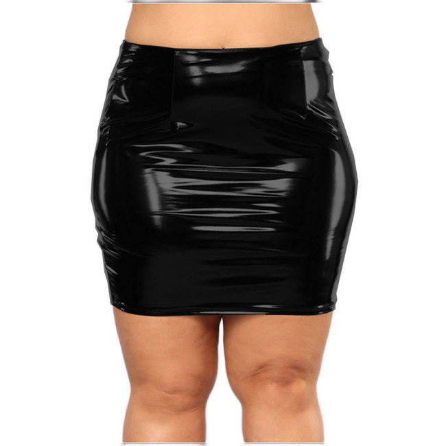 women shiny pvc patent leather pencil skirt big size latex look high waist Skinny skirt gothic skirt clubwear Custom S-7XL