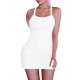 Sexy backless club party miniskirt solid synthetic leather PVC tight dress sleeveless vest summer Sexy Bodycon Dress