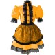 Gothic Black Lace Lockable Maid Uniforms Sissy High Neck Short Sleeve Lolita Apron Maid Dress Halloween Cosplay Fancy Dress Suit