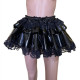 Sexy Women Lace Split Joint PVC Leather A-line Mini Skirts Two-layer Pleated Skirts Korean Style Dance Club Wear Mini Skirt 7XL