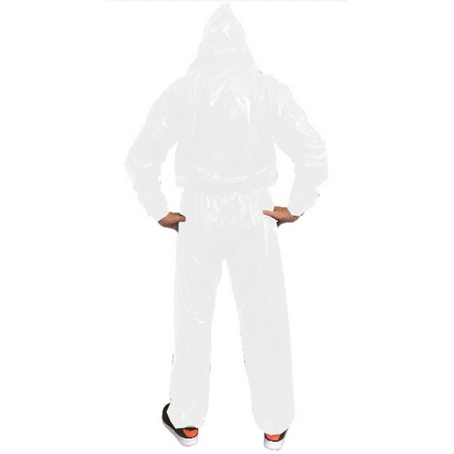 Mens Hooded Jumpsuits Front Zip Long Sleeves Catsuits Long Loose Rompers Ankle-Length Pants Jumpsuits for Women Club Party S-7XL