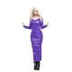 Ladies Nightclub Ankle Length Bodycon Dress Sexy Sweetheart Collar Long Sleeve PVC Dress Womens Wet Look GLossy Leather Dress