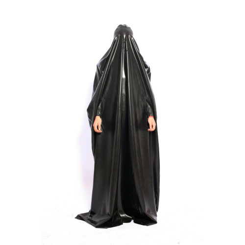 Fashion Sexy Gloosy PVC Long Coats with Hood Unisex Outerwear Loose Cosplay Costumes Faux Latex Fetish Party Cloak Trench S-7XL