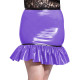 Women's High Waist Shiny Faux Leather Ruffle Mini Skirt Summer High Street Glossy PVC Short Pencil Skirts Sexy Bodycon Clubwear