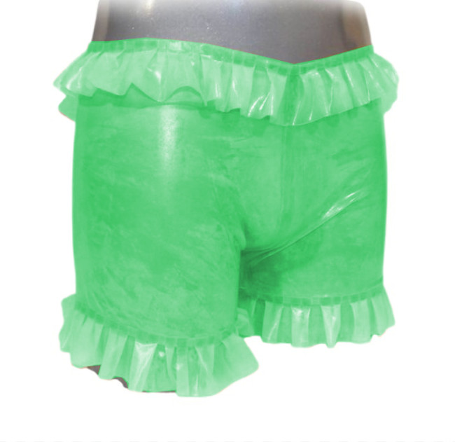 Sissy Clear PVC Leather Exotic See-through Perspective Shorts Transparency Short Pants Underwear Briefs Sexy Panties Adult S-7XL