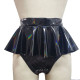 Vintage Sissy Unisex Shiny PVC Leather Shorts With Ruffle Erotic Mini Skirt Gothic Shorts Underwear Adult Female Fantasy Panties