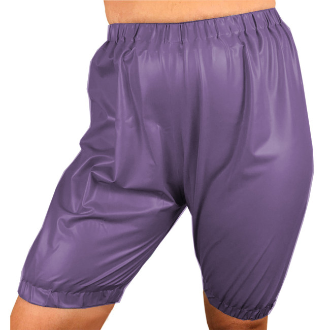 Sexy Fetish Wetlook Women PVC Leather High Waist Trousers Tights Hot Pants Stretchy Shorts Skinny Capris Pants Party Club S-7XL