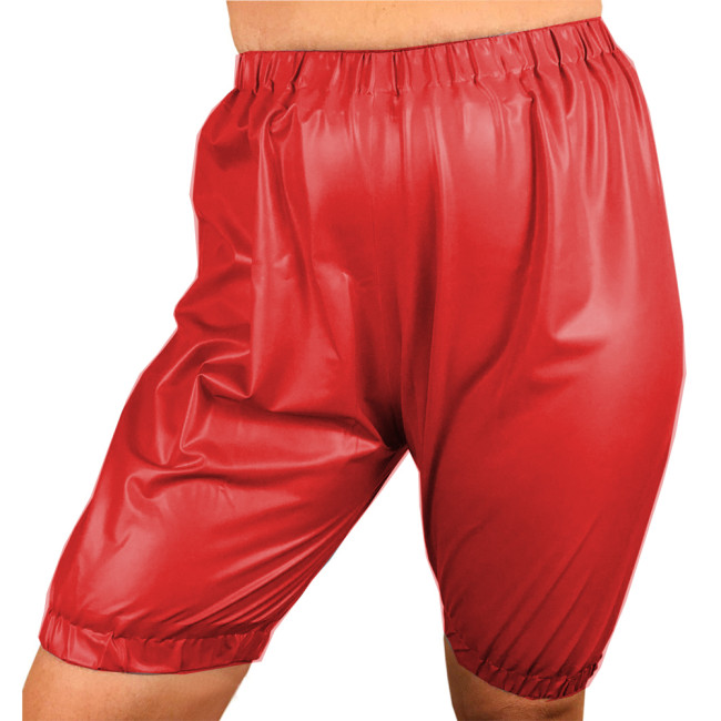 Sexy Fetish Wetlook Women PVC Leather High Waist Trousers Tights Hot Pants Stretchy Shorts Skinny Capris Pants Party Club S-7XL