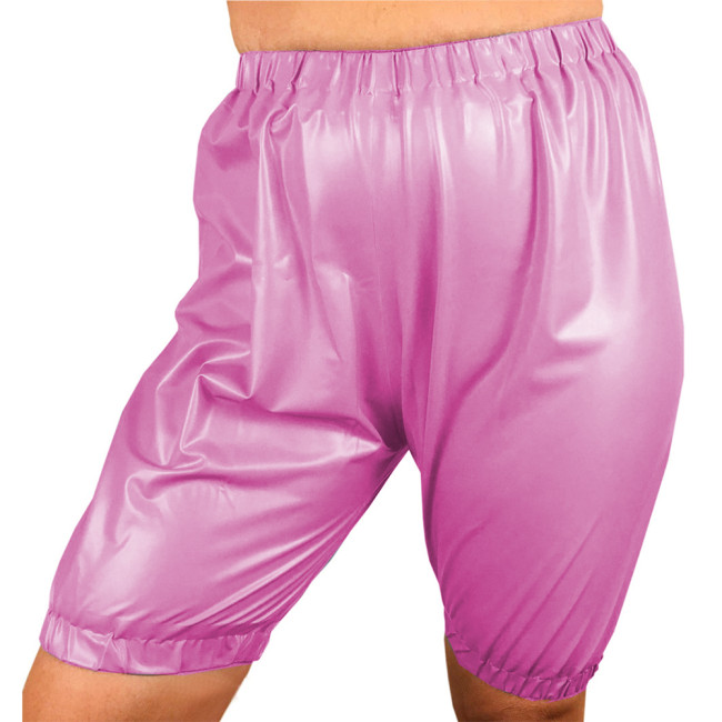 Sexy Fetish Wetlook Women PVC Leather High Waist Trousers Tights Hot Pants Stretchy Shorts Skinny Capris Pants Party Club S-7XL
