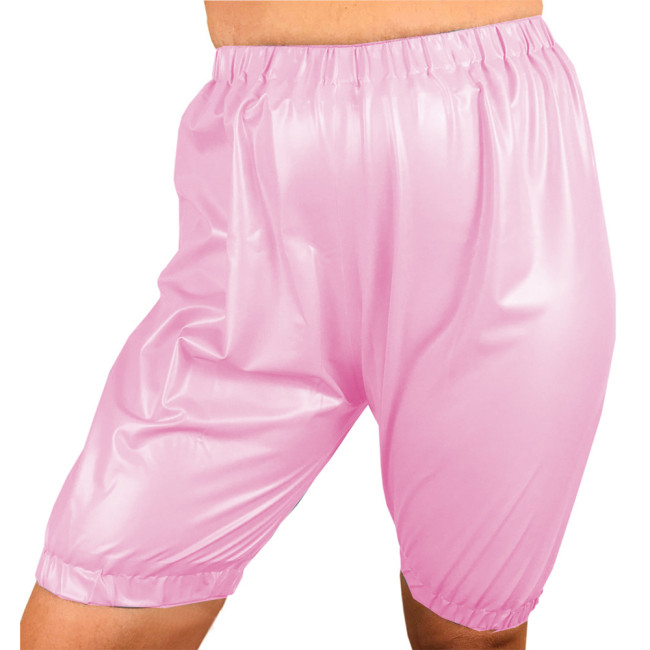 Sexy Fetish Wetlook Women PVC Leather High Waist Trousers Tights Hot Pants Stretchy Shorts Skinny Capris Pants Party Club S-7XL