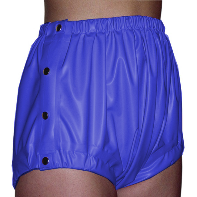 Unisex Glossy PVC Leather High Waist Faux Latex Fetish Diaper Pants Sexy Side Button-up Adlut Baby Shorts Cosplay Costumes S-7XL