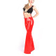 Women's Vinyl PVC Leather High Waist Straight Pants Sexy Zipper Open Crotch Wide Leg Pants Streetwear Large Size Flared Trousers
