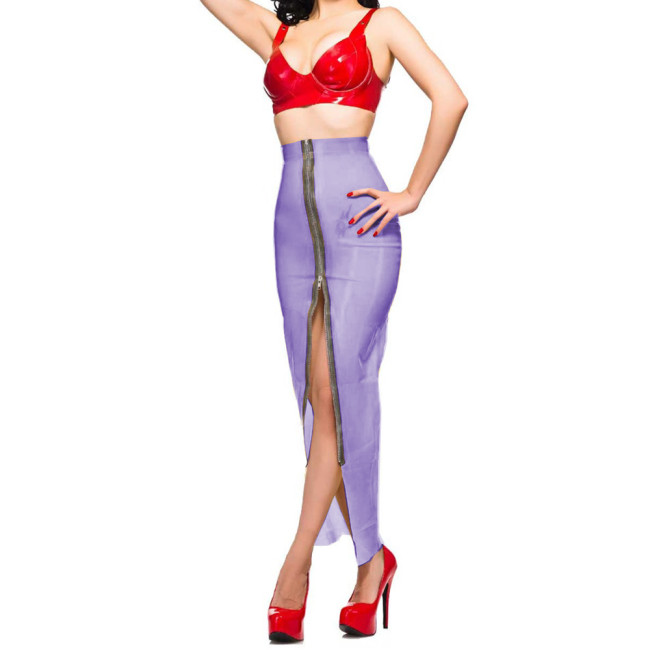 Sissy Clear PVC Front Zipper Long Skirt Transparent Hobble Maxi Skirts Perspective Slim Fit Pencil Skirts Party Nightwear S-7XL