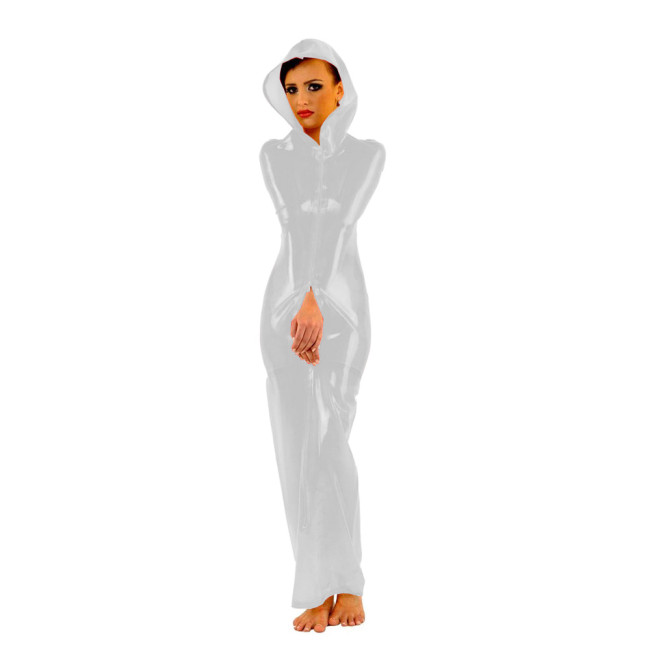Fetish PVC Faux Leather Wrap Dress Sexy Front 3-ways Zipper Bondage Sack Wetlook Faux Latex Bag Dress Halloween Cosplay Bodysuit