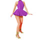 Glossy PVC Leather Bodycon Sexy Women Skater Skirt Ballet Dress Fashion High Neck Slim Fit Mini Tutu Dress Party Clubwear S-7XL