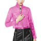 Fashion Lady Clear Plastic Long Sleeve Jackets Fetish Punk Girls Zipper Vinyl Cropped Jacket Music Party Show Costumes Clubwear