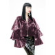 Gothic Ruffle Tiered Long Flare Sleeve Shiny PVC Jacket Women Glossy Faux Leather Punk Zipper Jacket Fashion Lady Coats Clubwear