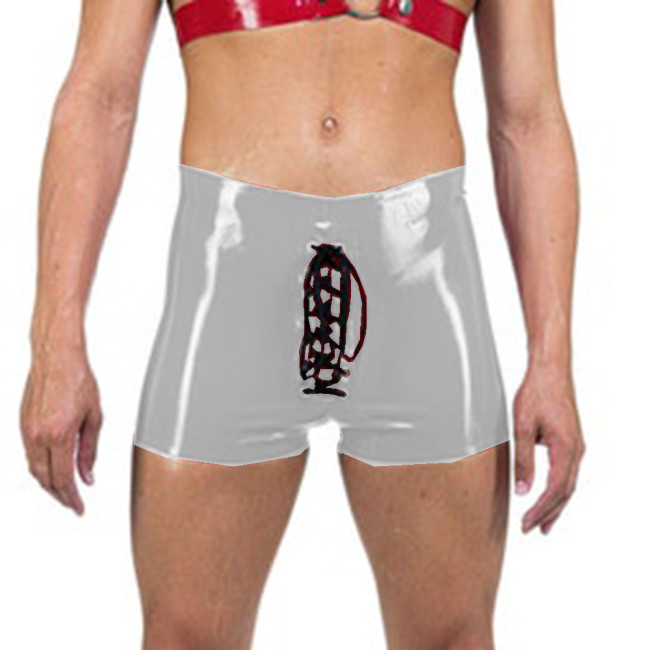 Sexy Men Shorts Glossy Vinyl PVC Leather Drawstring Skinny Short Pants Beach Sport Shorts Hip Hop Jazz Party Clubwear Casual 7XL