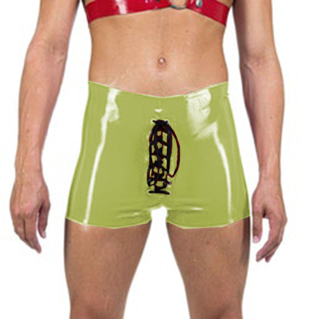 Sexy Men Shorts Glossy Vinyl PVC Leather Drawstring Skinny Short Pants Beach Sport Shorts Hip Hop Jazz Party Clubwear Casual 7XL