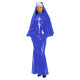 Shiny PVC Nun Sister Habit Costume Women's Sexy Bodycon Mermaid Long Dress with Gloves Halloween Cosplay Nun Fancy Dress Uniform