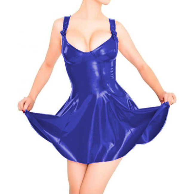 Deep Sweetheart Neck Sexy Slim Strap Sleeveless Bodycon Mini Dress Sheath Pleated Mini Skirt Dress Club Nightwear Dance Pole 7XL