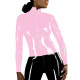 Sexy Front Zipper Jackets Glossy PVC Long Sleeve Slim Fit Shirt Sheath Tops Blouse Faux Leather Night Club Office Lady S-7XL