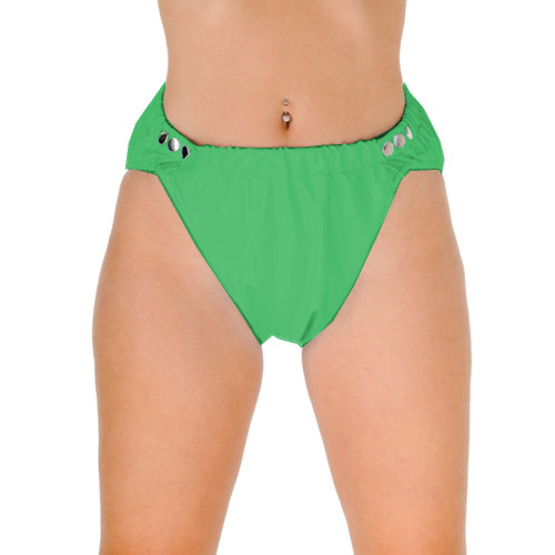 Unisex Briefs Shorts PVC Broadside Buttons Elastic Waist Panties Underwear Underpants Sexy Lingerie Adult Diaper Pants Fetish
