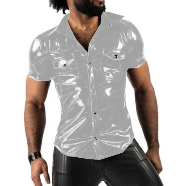 Fashion Trend Men Shirts Fashion Short Sleeve Turn-down Shirt Blouse Tops With Pocket Party Clubwear Overshirt Sports Shirts 7XL