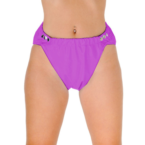 Unisex Briefs Shorts PVC Broadside Buttons Elastic Waist Panties Underwear Underpants Sexy Lingerie Adult Diaper Pants Fetish