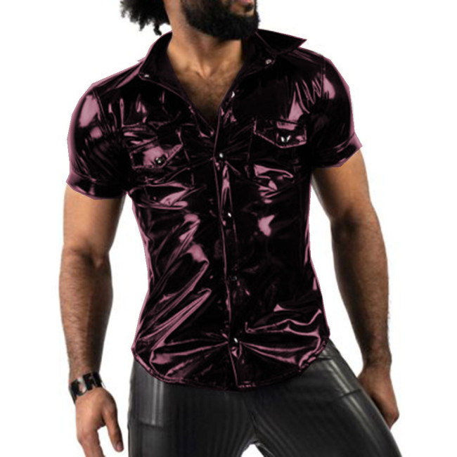 Fashion Trend Men Shirts Fashion Short Sleeve Turn-down Shirt Blouse Tops With Pocket Party Clubwear Overshirt Sports Shirts 7XL