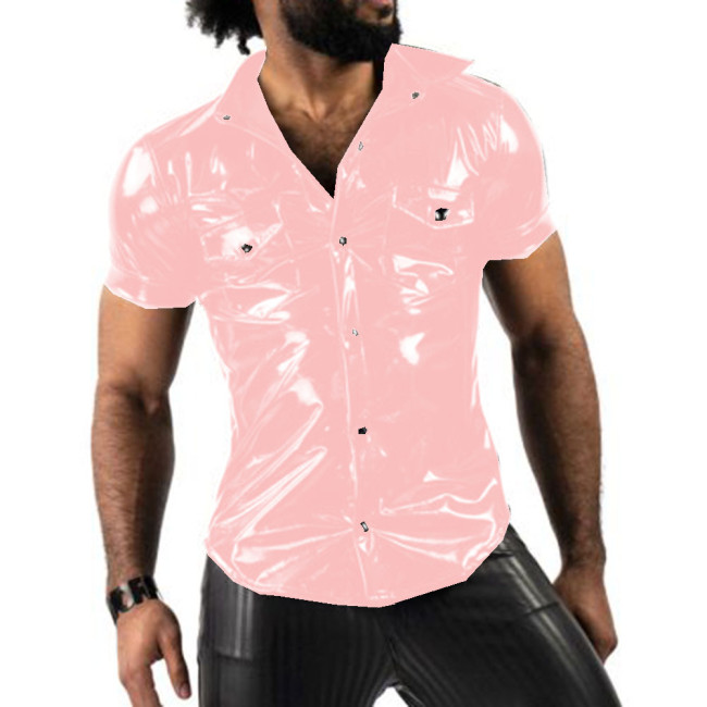 Fashion Trend Men Shirts Fashion Short Sleeve Turn-down Shirt Blouse Tops With Pocket Party Clubwear Overshirt Sports Shirts 7XL