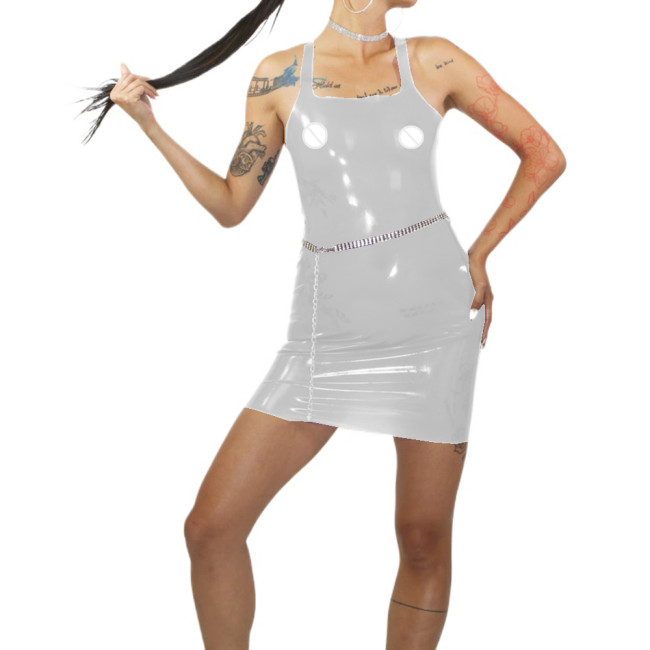 Sexy Exotic Dresses Clear Sheer Plastic PVC Perspective Dress Transparency Cosplay Lingerie Sheath Pencil Dress Fetish Sexy 7XL